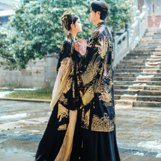 hanfu-bronzing-เสื้อแขนใหญ่คู่สูทสีดำคอไขว้หน้าอกหน้าอกเอวกระโปรงเครื่องแต่งกายโบราณ-beifu-my-8-9