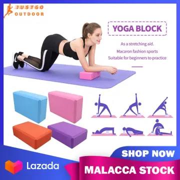 Yoga Block Foam Brick Stretching Fitness Aid Indoor Sports Exercise Blue /  Pink