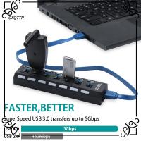 GXQTTR ด้วยเปิด/ปิด ตัวขยายหลายตัว ตัวแยกฮับความเร็วสูง 4/7 พอร์ต 4/7-พอร์ต USB Data Hub ฮับ USB 3.0 Multi USB Splitter ฮับ USB 3.0