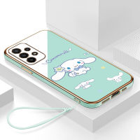 เคสโทรศัพท์ samsunga23 กรอบสีทองชุบด้วยไฟฟ้า รวมทุกอย่าง ฝาหลัง วัสดุ TPU ป้องกันการหล่น ป้องกันการชนกัน กันน้ำ สายรัดข้อมือการ์ตูนน่ารัก เคสโทรศัพท์มือถือ