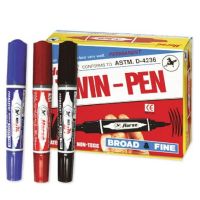 HORSE ปากกาเคมี 2 หัว TWIN-PEN ตราม้า กล่อง 12 ด้าม