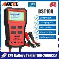 ZZOOI Ancel BST100 Car Battery Tester 12V 100-1100 CCA Automotive Bad Cell Load Test Tool Digital Analyzer Tester for Car Motorcycle