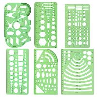 【YP】 6 Pcs Measuring School Practical Multifunction Math Stencils Set