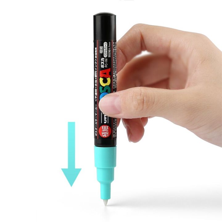 ปากกามาร์กเกอร์-posca-12ชุดปากกา-pc-1m-ปากกามาร์กเกอร์สี0-7มม-ปากกามังงะแก้วเซรามิคกราฟฟิตีผ้าไม้ภาพวาดโลหะ