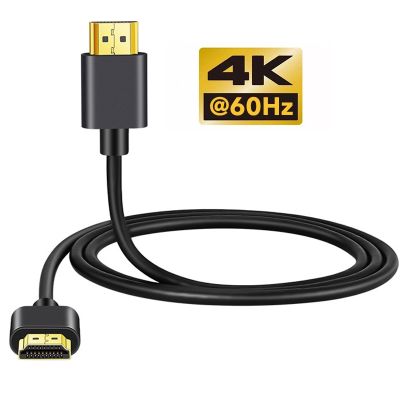 Kabel tipis koneksi kecepatan tinggi kabel Audio Video kabel koneksi kecepatan tinggi 0.5m/1m/1.5m/2m panjang 4K 60Hz kompatibel dengan HDMI 2.0