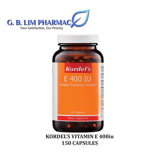Kordel's Vitamin E 400 IU dalpha Tocopheryl Acetate 150 CAPSULES ONE