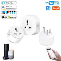 Tuya Wifi Smart Socket Small South Africa India Standard 10A/16A Smart Plug Energy Monitor Voice Control Work with Echo Alexa Ratchets Sockets