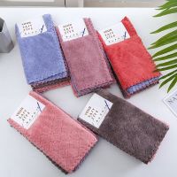 5Pcs 30*30cm Coral Fleece Dishcloth Hand Towel Cleaning Cloth Soft Absorbent Home Kitchen Sanitation Tableware Cleaning Tools Dish Cloth  Towels