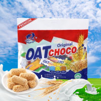 oat choco ขนมข้าวโอ้ต โอ๊ต ทวินฟิช TWINFISH ขนมธัญพืช ขนมกินเล่น ธัญพืชอัดแท่ง 2 รสชาติ