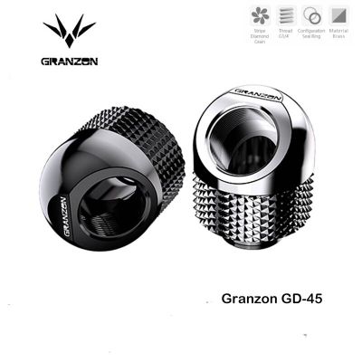 Bykski Granzon 45องศา Fitting Black Silver G1/4 Rotary Connector PC Water Cooling System Copper Elbow GD-45