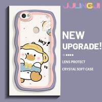 Jlingji เคสสำหรับ Xiaomi Redmi โน๊ต5A Prime เคส Y1การ์ตูนเล็กๆสีเหลืองเป็ดดีไซน์ใหม่โคโลเนียออกแบบนิ่มเคสมือถือกันกระแทกแบบใสโปร่งใสลายกล้องถ่ายรูปที่สร้างสรรค์ซิลิกาเจลฝาครอบป้องกัน