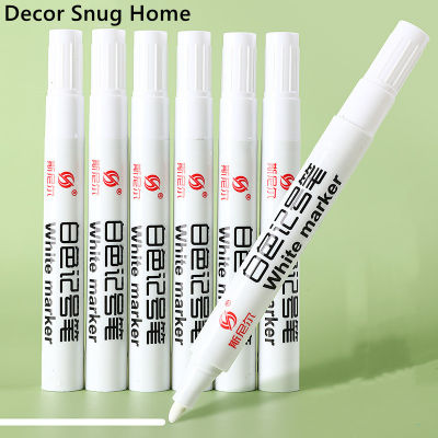 【Free Shipping】ปากกากราฟฟิตีลายเซ็นต์สีขาวกันน้ำแห้งเร็วปากกามาร์คเกอร์มันไม่ซีดจาง