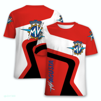 T-shirt 2023！New！baru biasa dengan lengan pendek di leher MV Agusta balapan motosikal 3D berpakaian olahraga laki-laki dan perempuan High quality products （Freeprinting of names）