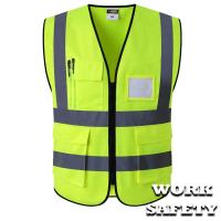 Mixlizz Club เสื้อกั๊กสะท้อนแสง เพื่อความปลอดภัย เสื้อจราจร เสื้อกั๊กจราจร Reflective Vest เสื้อกั๊กทำงาน เสื้อสะท้อนแสงรุ่นเต็มตัว ดีไซน์กระเป๋าและซิป 4 ช่อง High Visibility Safety Reflective Vest Waterproof 4 Pockets Safety Workwear Clothing Vest