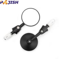 Motorcycle Universal Modified Accessories CNC Aluminum Handlebar End Side Rearview Mini Round Retro Convex Mirrors