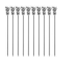 10 Pieces Stainless Steel Cocktail Picks Fruits Toothpicks Appetizers Toothpicks for Sandwiches Barbeque Snacks Cocktail