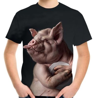 Summer Boy Girl Funny Animal Pig 3D Printed T-Shirt Harajuku Style Children Teen Birthday Gift T Shirt Kids Cool Tshirt Clothes