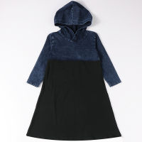 Girls dress long sleeves kids dresses for girls long dress winter casual children clothing kids winter dress hooded denim black