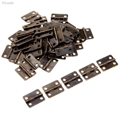 【LZ】 100 Pcs 16x13mm Small Jewelry Box Hinges Retro Folding Butt Hinges Connectors with Nails for Wooden Box Dollhouse Door Cabinet