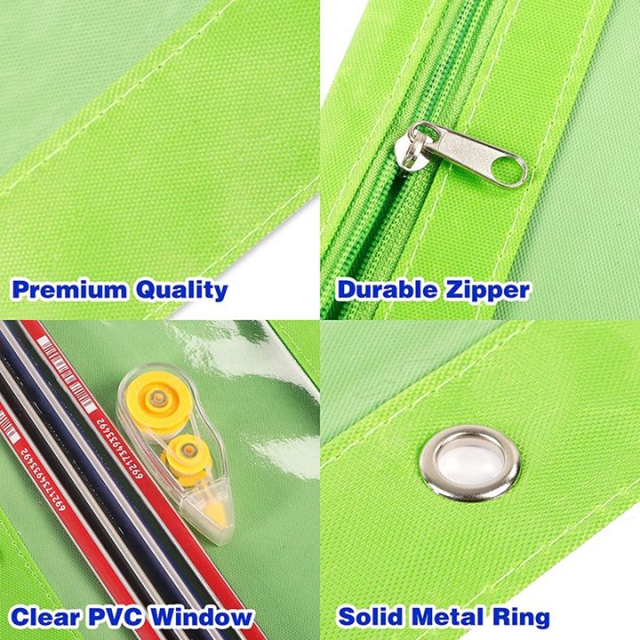 8-pack-3-ring-pencil-pouch-pouch-binder-multi-color-pencil-case-clear-window-for-school-supplies-office-supplies