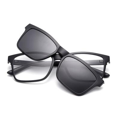 Samjune คลิปบนแว่นกันแดดคลิปบนแว่นตาสแควร์เลนส์ผู้ชายผู้หญิงกระจกคลิปอาทิตย์แว่นตา Night Vision ขับรถแว่นกันแดดสำหรับผู้ชาย