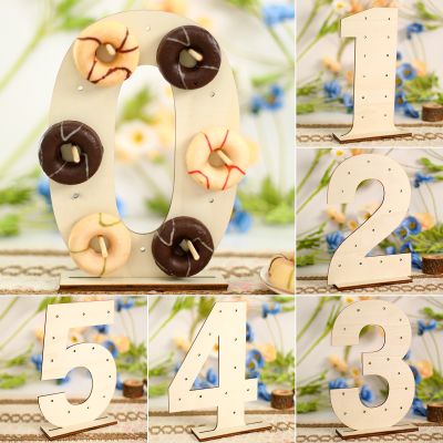 【CC】 Wood Number Donut Wall Rustic Wedding Table Birthday Bar Baby Shower Decoration