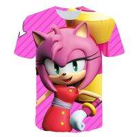 3D Pink Sonic Tshirts Red Sonic Girl Short Sleeved TShirts Baby Boy Clothes Kids Clothes Girls Clothes Sonic T-shirts