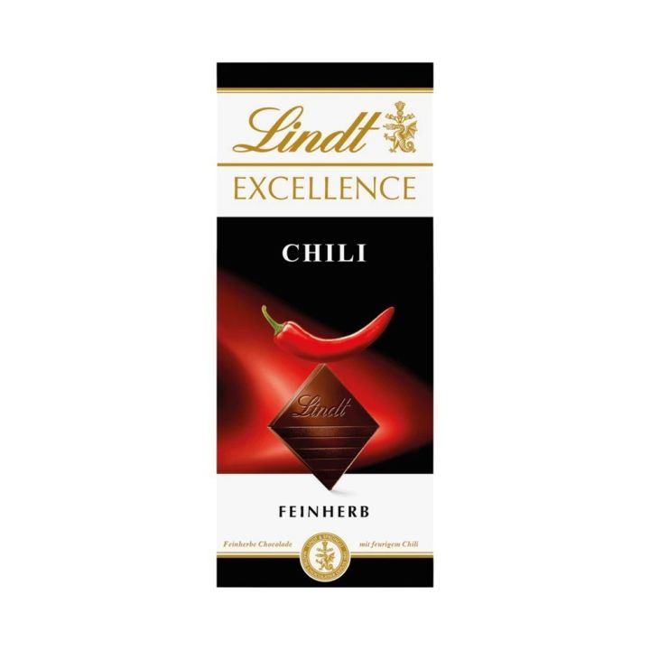 lindt Excellent Chocolate Chili Feinherb น้ำหนัก 100 กรัม BBF 31/12/23
