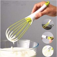 ┇♂◎ Multifunctional Rotary Manual Egg Beater Mixer Mini Plastic Kitchen Egg Whisk Bake Tool Egg Agitator Silicone Eco-Friendly