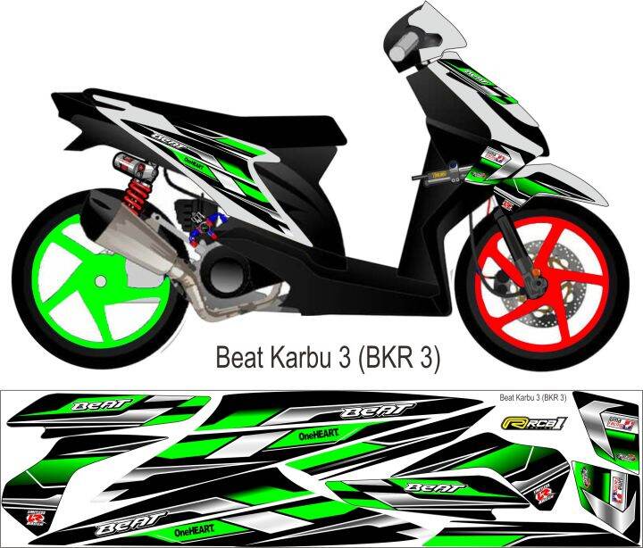 STRIPING HONDA BEAT KARBU VARIASI RACING SANGAT COCOK BUAT MOROT
