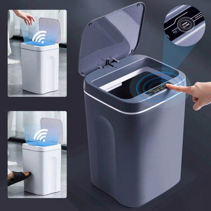 Automatic Touchless Motion Sensor Electronic Dustbin 14L Sensing ...