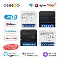 ONNDO Tuya WiFi Zigbee Smart Light Switch Module，Neutral Wire/No Neutral Wire Control DIY Breaker Work For Alexa  Google Home Power Points  Switches S