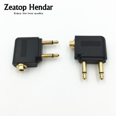 100Pcs 3.5 mm Mono to 2 x 3.5mm Male Jack 3.5mm Airline Earphone Headset Audio Connector Adapter for Airplane Travel Headphone