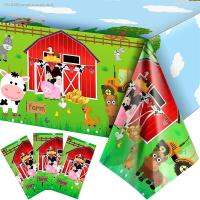 ✲℡ Farm Theme Party Tablecloth Farm Animals Pig Cow Sheep Theme Party Birthday Party Decor Disposable Table Cloth Table Covers