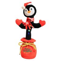 Cute Talking Dancing Santa Plush Toy Electronic Shake Penguin Recording Xmas