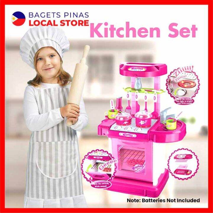 22 in 1 Pink Kitchen Set for Girls (3+ Years Old) Cooking Toys for ...