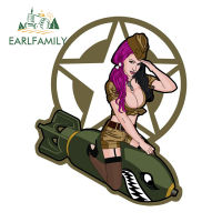 EARLFAMILY 13ซม. X 10.4ซม. Army Punk Pin Up Girl Decal Hot Rod รถสติกเกอร์ JDM การ์ตูน Boom รถจัดแต่งทรงผม Auto รถจักรยานยนต์ตกแต่ง