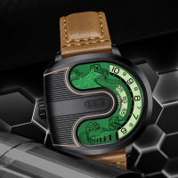 DOM trend personality novel U-shaped design mens watch creative dial rotating pointer mens fashion watch waterproof M-1593