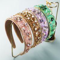 【YF】 Baroque Vintage Rhinestone Pearl Headband Fashion Catwalk Hairbands Temperament Ball Wild Personality Hair Band Accessories