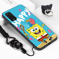 Mop Mall สำหรับ Wiko Power U20 U10แหวนใส่นิ้วสายคล้องน่ารัก SquarePants การ์ตูน SpongeBob Spong Bob เคสใส่โทรศัพท์เคส TPU ซิลิโคนนิ่ม