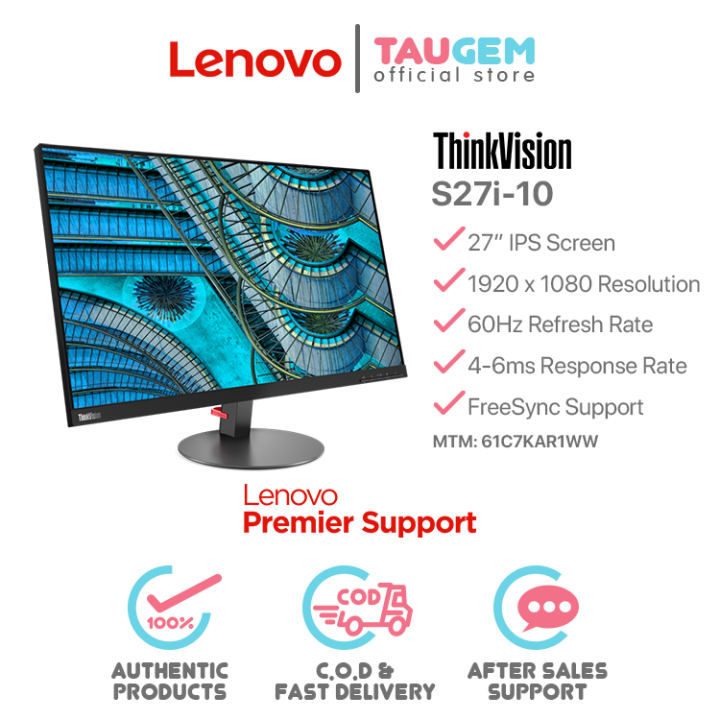 Thinkvision S I Fhd Monitor Ips Screen Hz Refresh Rate Ms Response Rate Amd