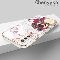 เคส Chenyyka สำหรับ Vivo Y50 Y30 Y30i เคสซิลิโคนลายการ์ตูนรูปหมีสตรอเบอรี่ดีไซน์ใหม่ด้านข้างฝาปิดเลนส์กล้องเต็มปกป้องกล่องกันกระแทก Softcase