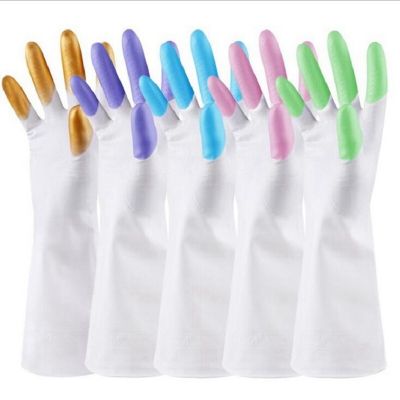 32cm long Housework PVC Rubber Gloves Dish Washing garden latex luva handschoenen cleaning hand protector Gardening Car Pet tool Safety Gloves