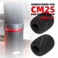 2ชิ้นสำหรับ Scarlett CM25เซนติเมตร25 Focusrite สตูดิโอกระจกป๊อปกรองไมโครโฟนกระจกฟองน้ำไมค์ปก Windproof โฟมโล่