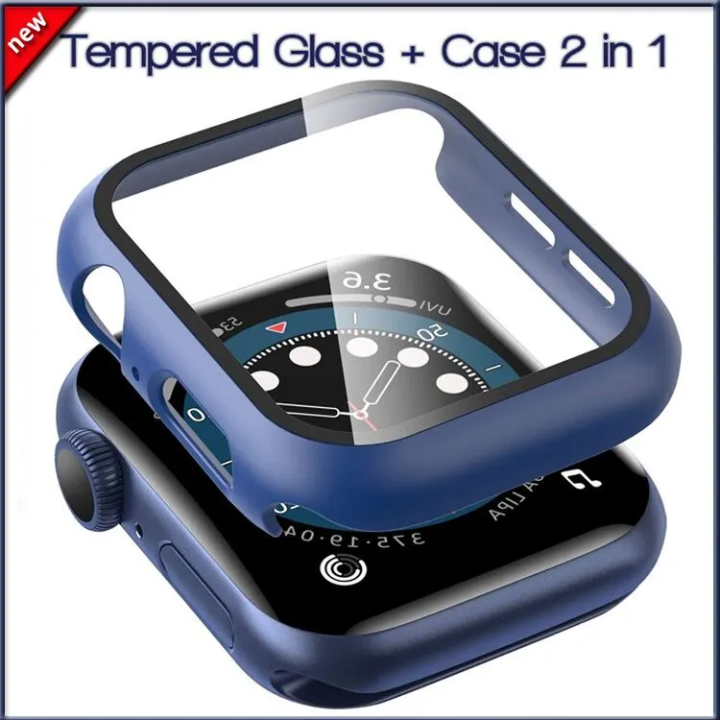 เคสสำหรับ-apple-watch-กระจกเทมเปอร์กรอบกันชนป้องกันจอฟิล์ม8-7-6-se-5-3-2-1สำหรับ-i-watch-series-8-7-6-5-4-42-44-45มม