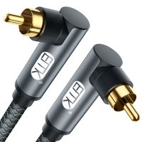 【YF】 EMK Subwoofer Cable Dual 90 Degree RCA to  Audio Coaxial Right Angle for Speaker DVD TV Soundbar