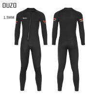 Ouzo Fullsuit Men ซิปหน้า neoprene 1.5m ใส่ง่าย พร้อมส่ง สำหรับดำน้ำ