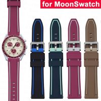 Double Color Silicone Strap for Omega X Swatch Joint MoonSwatch Planet Band Men Women Quick Release Sport Watch Bracelet 20mm