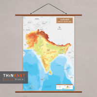 ภาพแขวนผนังชุดกายภาพเอเชียใต้ 2 ภาษา Physical Map of South Asia