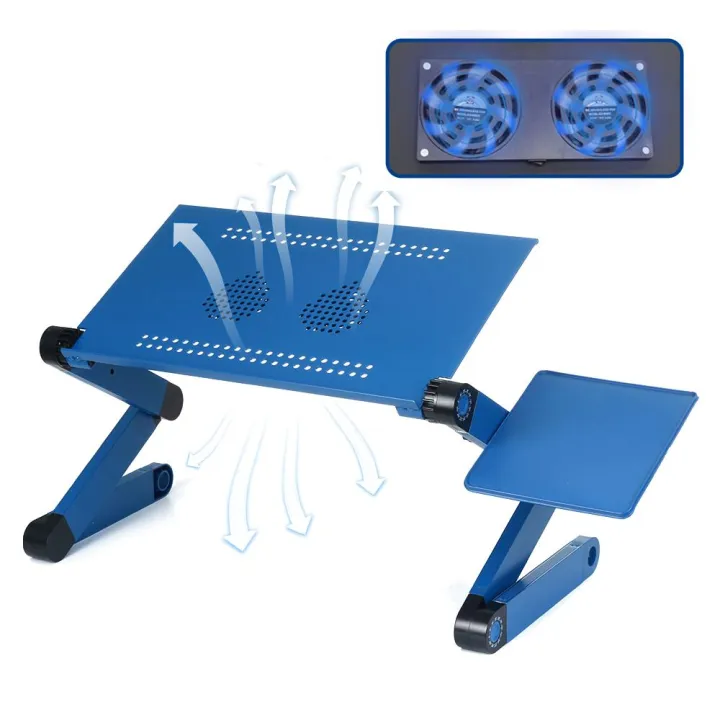 Cooling Fan Laptop Desk Adjustable Foldable Computer Desks Notebook